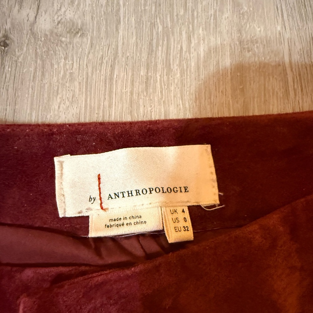 Anthropologie Burgundy Suede Flare Pants - NWT - Picture 10 of 13